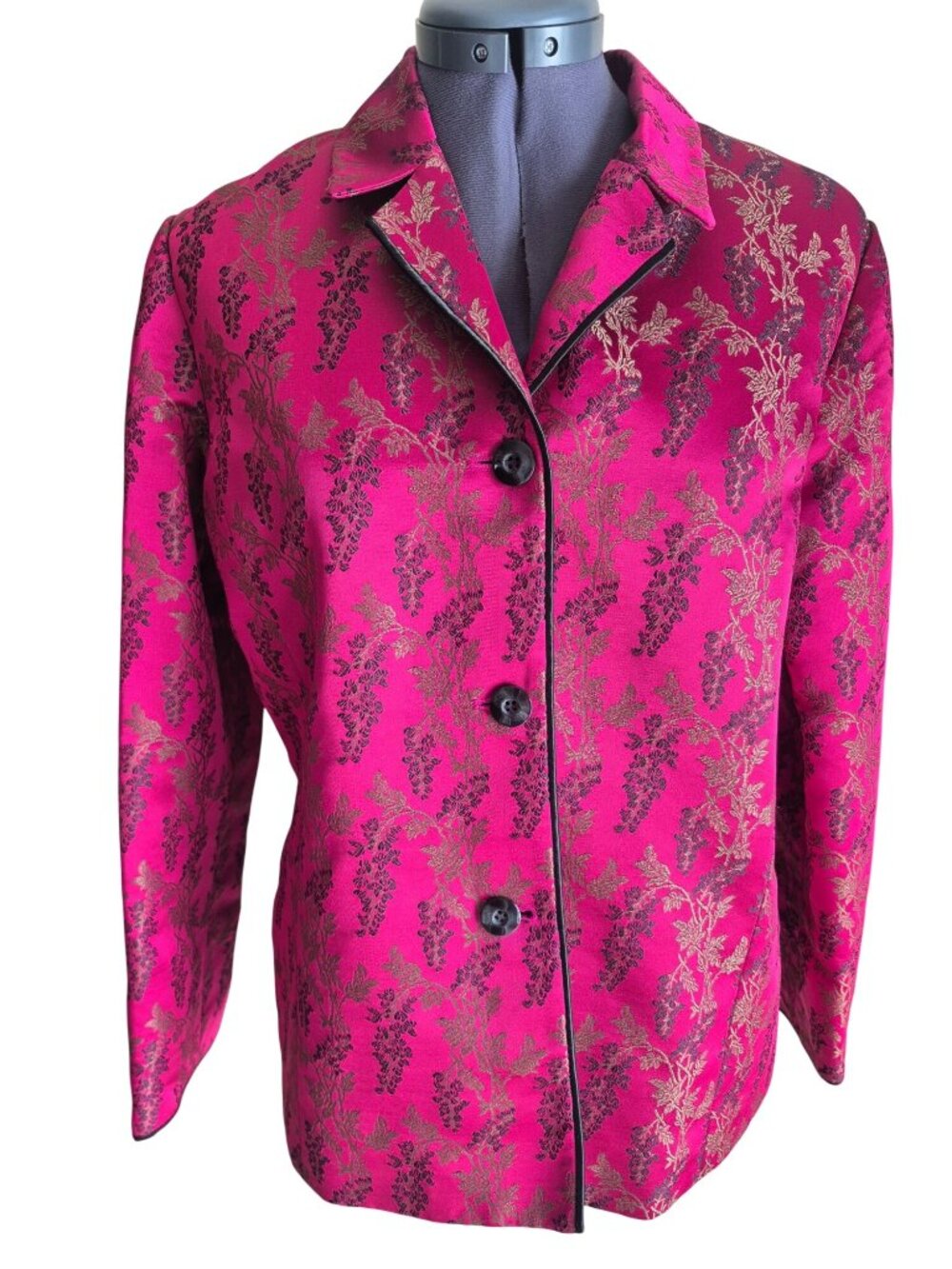 Vintage Susan Bristol Floral Brocade Blazer Jacket Size M